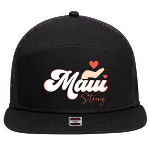 Vintage Strong Maui Hawaii Island I Love Hawaii 7 Panel Mesh Trucker Snapback Hat