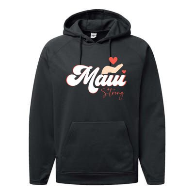 Vintage Strong Maui Hawaii Island I Love Hawaii Performance Fleece Hoodie