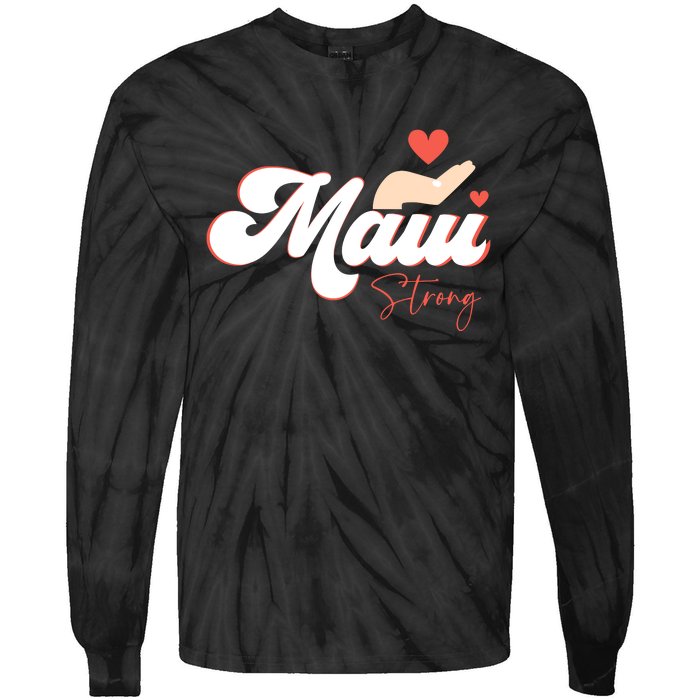 Vintage Strong Maui Hawaii Island I Love Hawaii Tie-Dye Long Sleeve Shirt