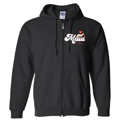 Vintage Strong Maui Hawaii Island I Love Hawaii Full Zip Hoodie