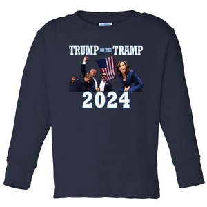 Trump Or The Tramp 2024 Vote For Trump Trump Vance 2024 Toddler Long Sleeve Shirt