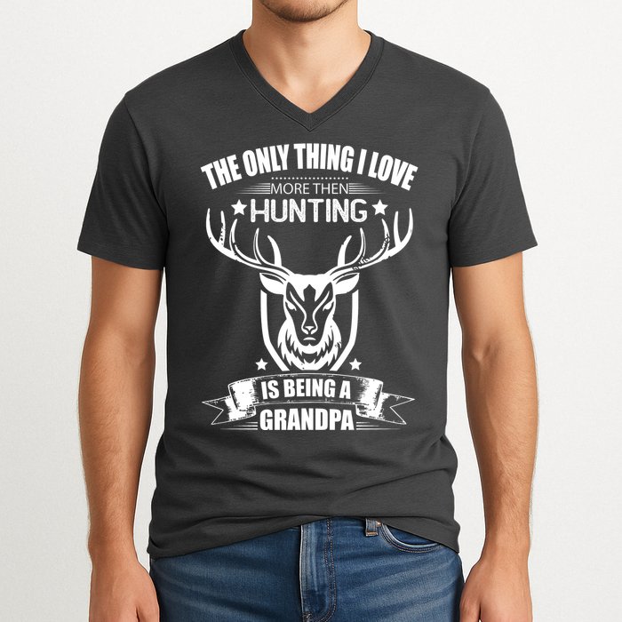 The Only Thing I Love More Than Hunting Is Being A Grandpa V-Neck T-Shirt