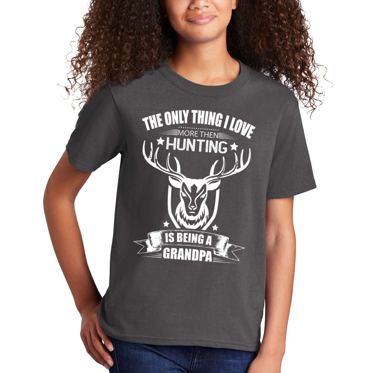 The Only Thing I Love More Than Hunting Is Being A Grandpa Kids T-Shirt