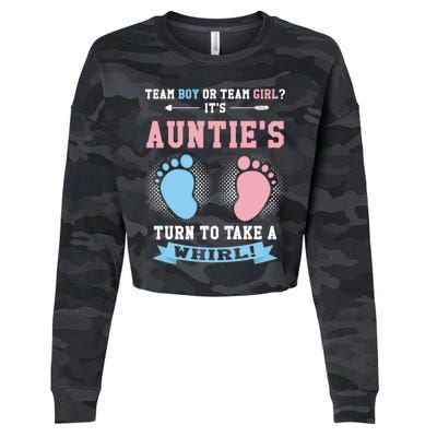 Team Or Team ? Its Aunties Gender Reveal Gift Cropped Pullover Crew