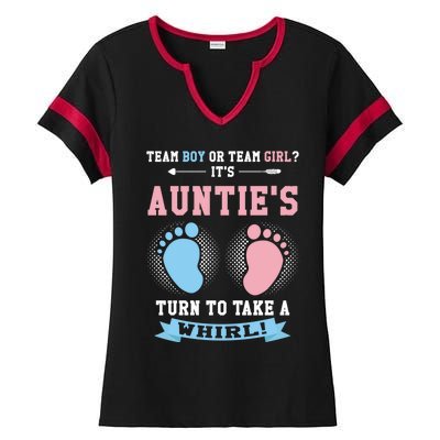 Team Or Team ? Its Aunties Gender Reveal Gift Ladies Halftime Notch Neck Tee