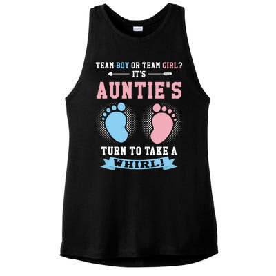 Team Or Team ? Its Aunties Gender Reveal Gift Ladies PosiCharge Tri-Blend Wicking Tank