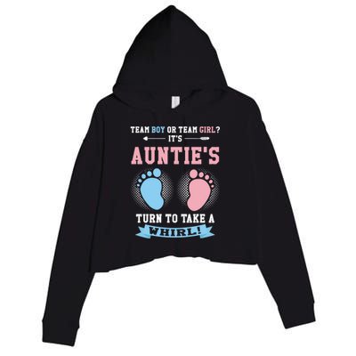 Team Or Team ? Its Aunties Gender Reveal Gift Crop Fleece Hoodie