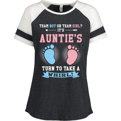 Team Or Team ? Its Aunties Gender Reveal Gift Enza Ladies Jersey Colorblock Tee