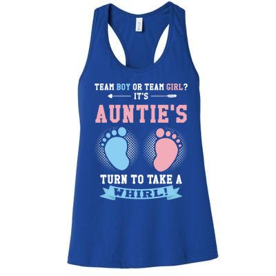 Team Or Team ? Its Aunties Gender Reveal Gift Women's Racerback Tank