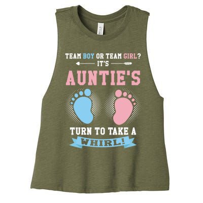 Team Or Team ? Its Aunties Gender Reveal Gift Women's Racerback Cropped Tank