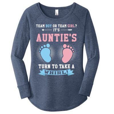 Team Or Team ? Its Aunties Gender Reveal Gift Women's Perfect Tri Tunic Long Sleeve Shirt