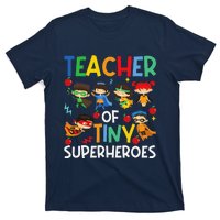 Teacher Of Tiny Superheroes Funny Teach 100th Day Of School T-Shirt