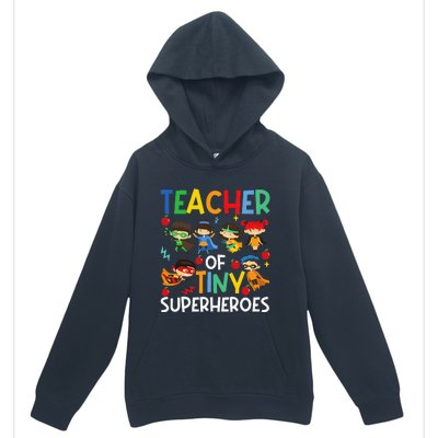 Teacher Of Tiny Superheroes Funny Teach 100th Day Of School Urban Pullover Hoodie