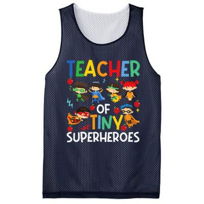 Teacher Of Tiny Superheroes Funny Teach 100th Day Of School Mesh Reversible Basketball Jersey Tank