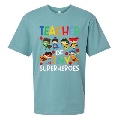 Teacher Of Tiny Superheroes Funny Teach 100th Day Of School Sueded Cloud Jersey T-Shirt