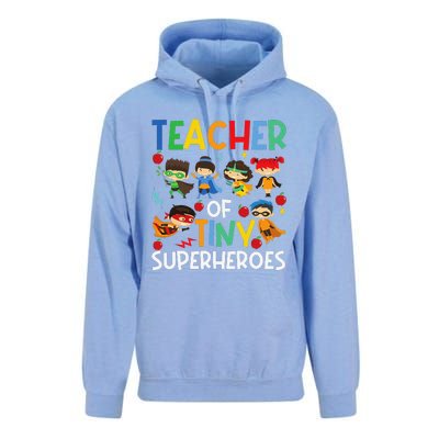 Teacher Of Tiny Superheroes Funny Teach 100th Day Of School Unisex Surf Hoodie