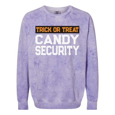 Trick Or Treat Candy Security Mom Dad Halloween Costume Colorblast Crewneck Sweatshirt