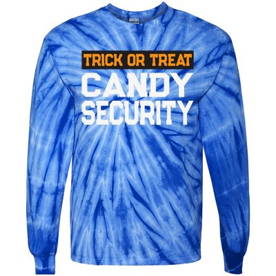 Trick Or Treat Candy Security Mom Dad Halloween Costume Tie-Dye Long Sleeve Shirt