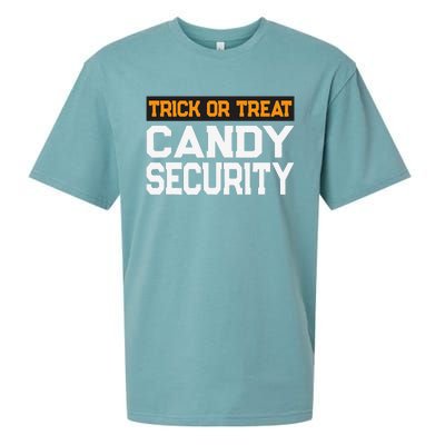 Trick Or Treat Candy Security Mom Dad Halloween Costume Sueded Cloud Jersey T-Shirt