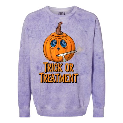 Trick Or Treatment Funny Halloween Respiratory Therapist Colorblast Crewneck Sweatshirt