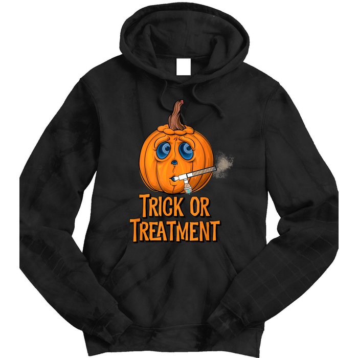 Trick Or Treatment Funny Halloween Respiratory Therapist Tie Dye Hoodie