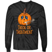 Trick Or Treatment Funny Halloween Respiratory Therapist Tie-Dye Long Sleeve Shirt