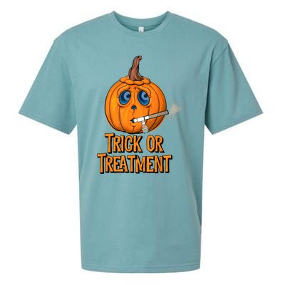 Trick Or Treatment Funny Halloween Respiratory Therapist Sueded Cloud Jersey T-Shirt