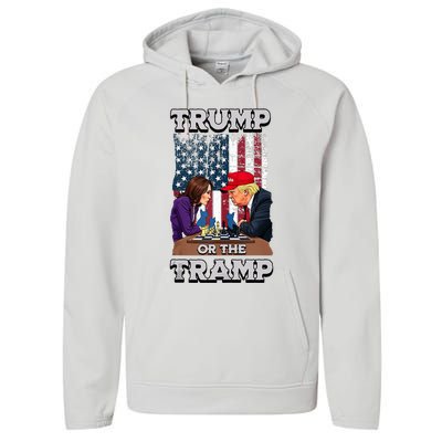 Trump Or The Tramp 2024 Vote Performance Fleece Hoodie