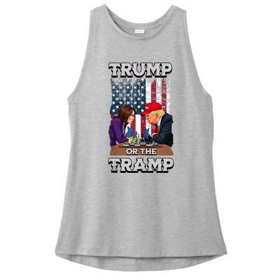 Trump Or The Tramp 2024 Vote Ladies PosiCharge Tri-Blend Wicking Tank