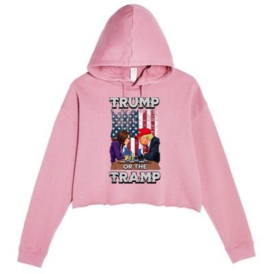 Trump Or The Tramp 2024 Vote Crop Fleece Hoodie