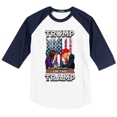 Trump Or The Tramp 2024 Vote Baseball Sleeve Shirt