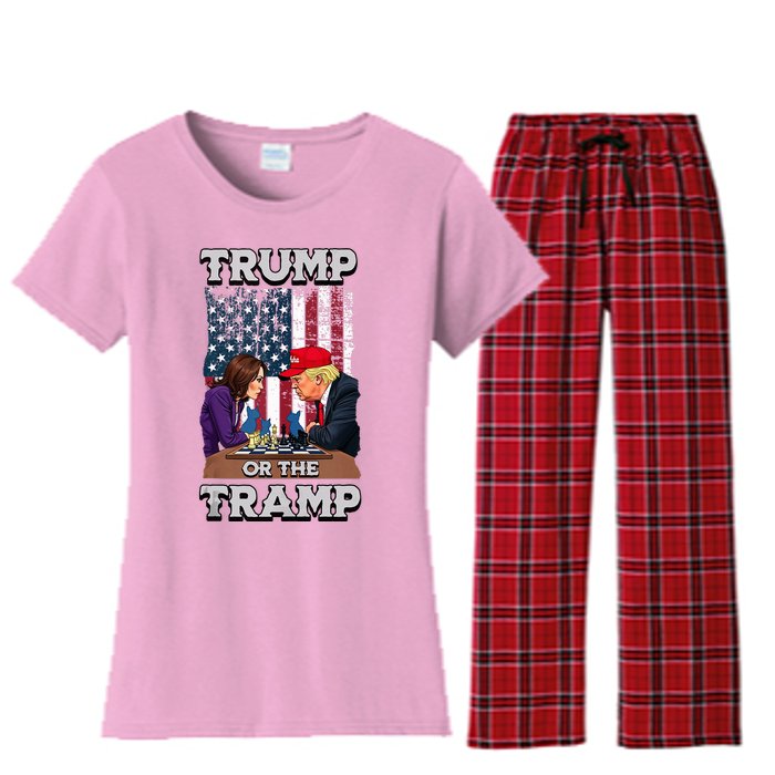 Trump Or The Tramp 2024 Vote Women's Flannel Pajama Set