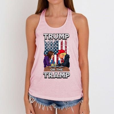 Trump Or The Tramp 2024 Vote Women's Knotted Racerback Tank