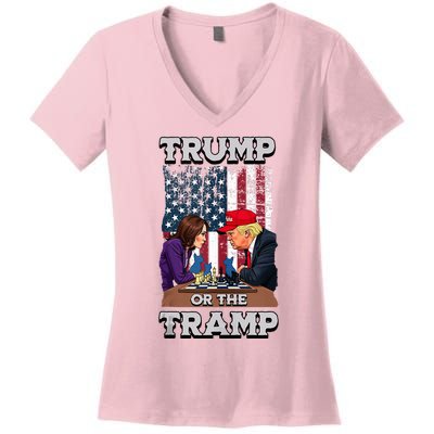 Trump Or The Tramp 2024 Vote Women's V-Neck T-Shirt