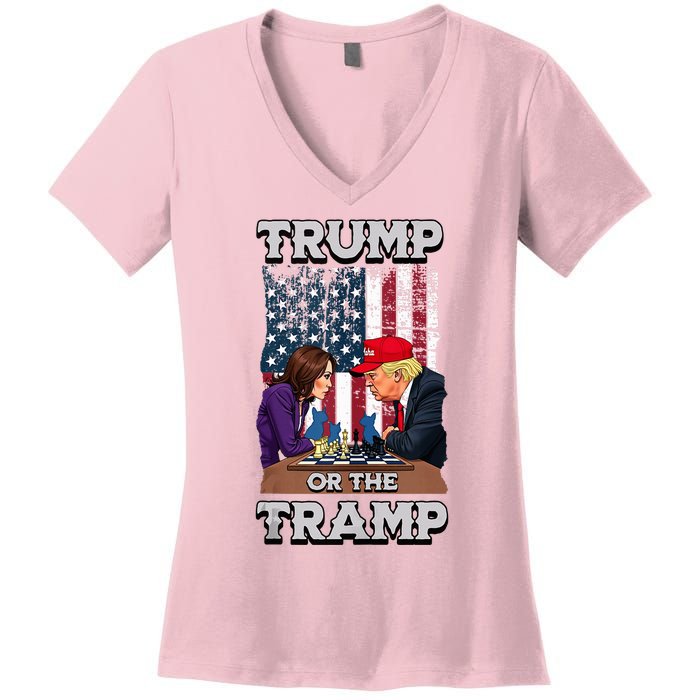 Trump Or The Tramp 2024 Vote Women's V-Neck T-Shirt