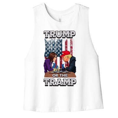 Trump Or The Tramp 2024 Vote Women's Racerback Cropped Tank