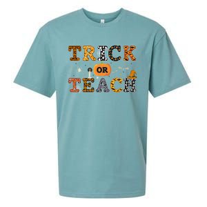 Trick Or Teach Funny School Teacher Halloween Costume Gift Sueded Cloud Jersey T-Shirt