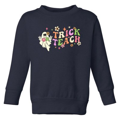 Trick Or Teach Cute Ghost Funny Teacher Halloween Costume Toddler Sweatshirt