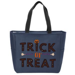 Trick Or Treat Witch Pumpkins Happy Halloween Zip Tote Bag