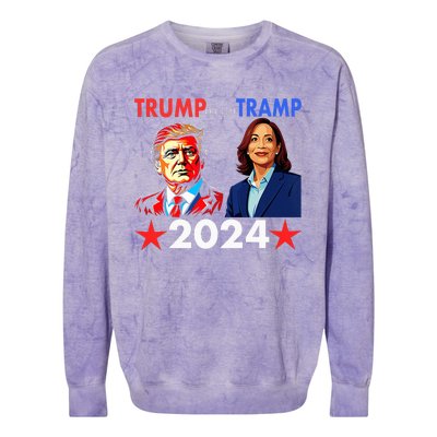 Trump Or The Tramp 2024 Vote For Trump Colorblast Crewneck Sweatshirt