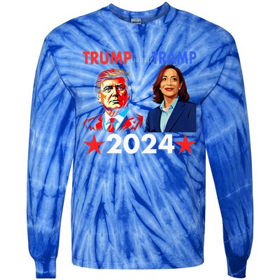 Trump Or The Tramp 2024 Vote For Trump Tie-Dye Long Sleeve Shirt