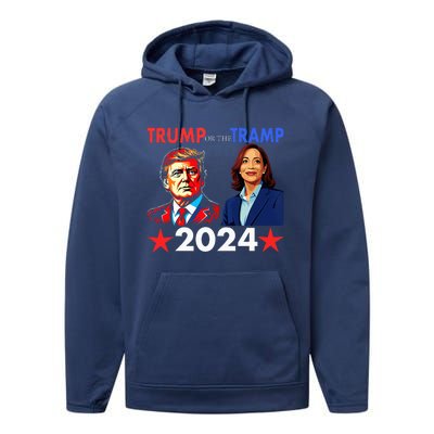 Trump Or The Tramp 2024 Vote For Trump Performance Fleece Hoodie