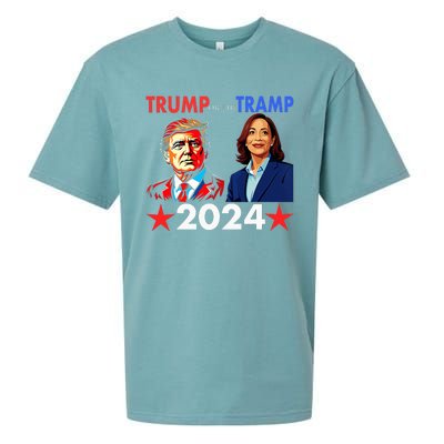 Trump Or The Tramp 2024 Vote For Trump Sueded Cloud Jersey T-Shirt