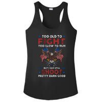 Too Old To Fight Too Slow To Run But I Can Still Shoot Ladies PosiCharge Competitor Racerback Tank