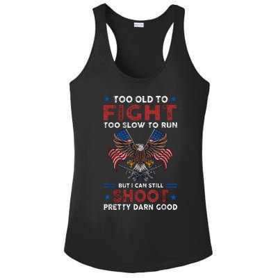 Too Old To Fight Too Slow To Run But I Can Still Shoot Ladies PosiCharge Competitor Racerback Tank