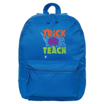 Trick Or Teach Lazy Halloween Costume Funny Teacher Pun Funny Gift 16 in Basic Backpack