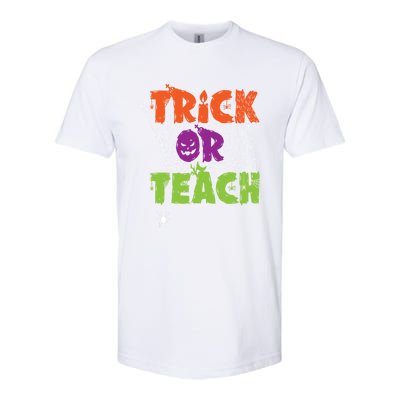 Trick Or Teach Lazy Halloween Costume Funny Teacher Pun Funny Gift Softstyle® CVC T-Shirt