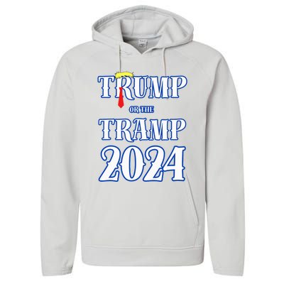 Trump Or The Tramp 2024 Vote For Trump Performance Fleece Hoodie