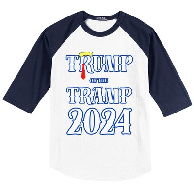 Trump Or The Tramp 2024 Vote For Trump Baseball Sleeve Shirt