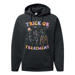 Trick Or Treatment Pt Physical Therapy Therapist Halloween Performance Fleece Hoodie